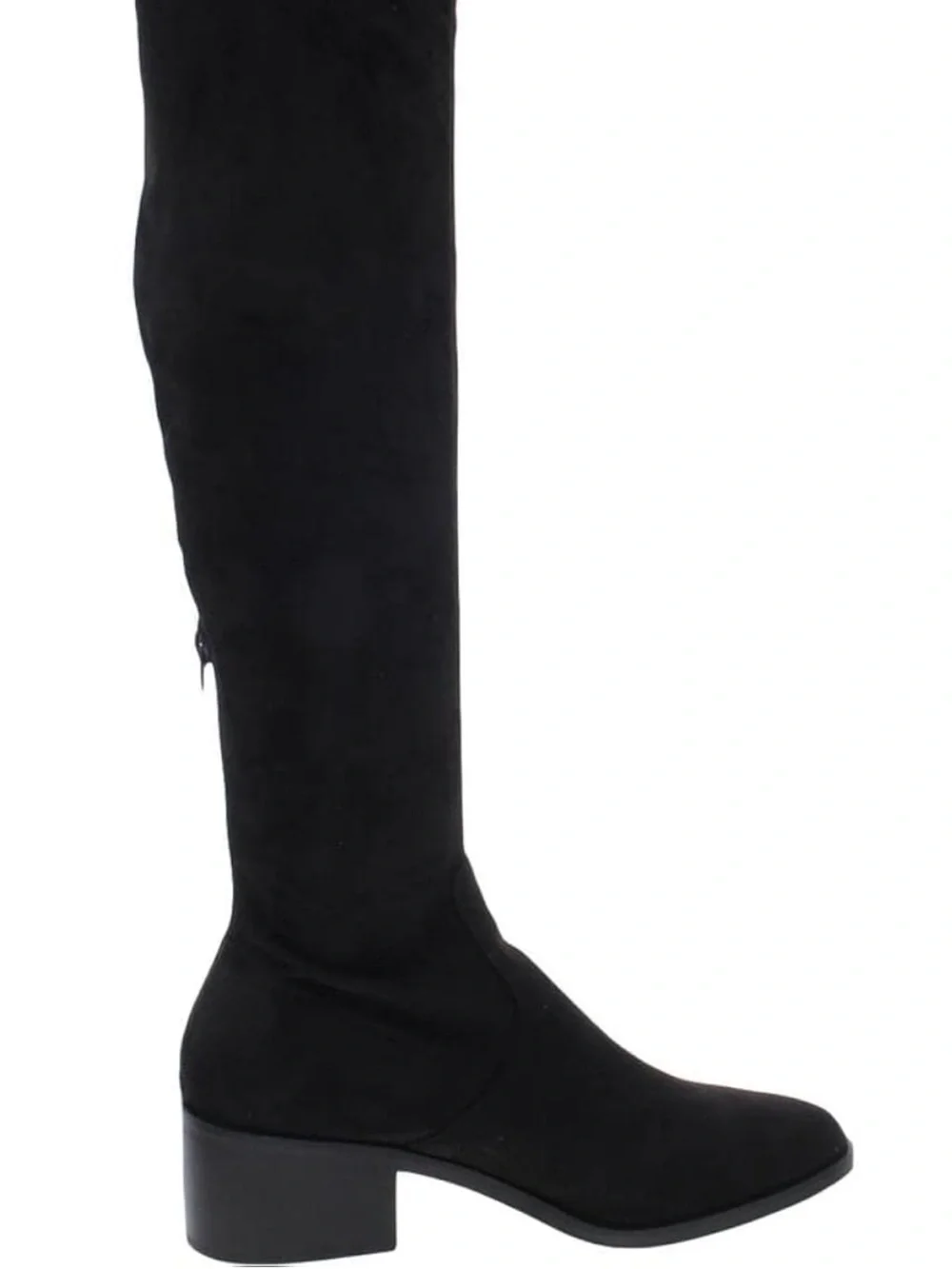 Black Over-the-Knee Women's Boot - Classic Suede Look